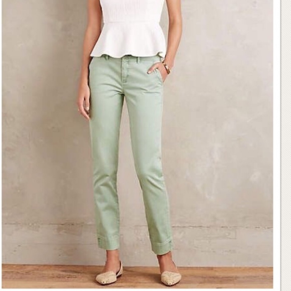 Pilcro + Letterpress Mint Stet Chino Capris 27